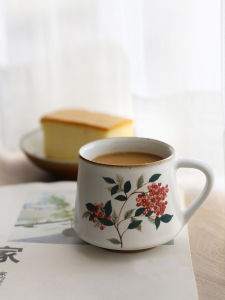 Handmade Ceramic Coffee Mug Fangwuji Jingdezhen Handmade Cup Office Drinking Water Gift Breakfast Cup Water Cup Vintage Style