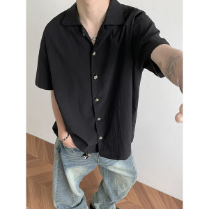 Cleanfit American Textured Pleated Ice Silk Loose Casual Short Sleeve Shirt Summer Feeling Youthful Popular Lightweight