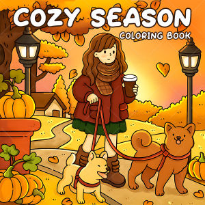 COZY SEASON Coloring Book for Adults Featuring Cartoon Bold-easy Patterns for Relaxation DIY Painting Drawing Books