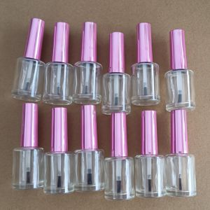 12 pieces 13ml Empty Nail Polish Bottles Cosmetic Container Clear Glass Bottle With Brush Lid