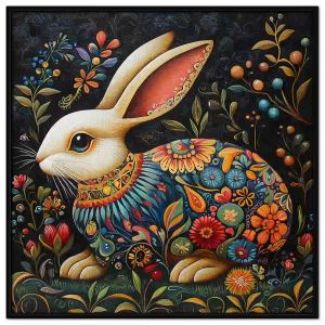 Tranh con thỏ phong cách trang trí cách điệu hiện đại.Tranh treo tườngdán tường nội thất.CGI-1365