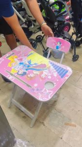 Study Table & Chair Set for Kids Cartoon Design Furniture Study Table
