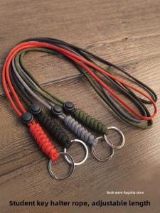 Long Adjustable Metal Keychain Lanyard Necklace Anti-Lost Durable Hanging Rope for Students Children Elderly Men Women Key Holder Pendant Chain