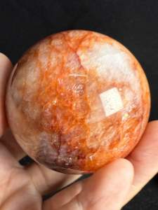 (Real Unit) Red Hermatoid Calcite Crystal Ball 211g Bola Batu Merah Hermatoid (S/n: O23)