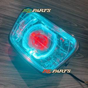 Headlamp Carbon Lampu Depan Reflektor BILED RX KING Dual Led Oval RX King GL 100 Win Set Batok Carbon