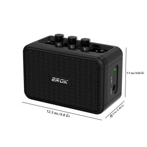 EROK 5W กีตาร์ไฟฟ้าลําโพง Clean และ Overdrive 2 เสียงรองรับการเชื่อมต่อ BT/หูฟัง Mini Amplifier