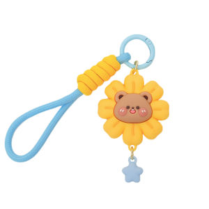 Creative Bear Rabbit Flower Keychain: A Stylish Student Backpack Accessory