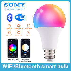 WiFi E27 Smart Dimmable Bulb RGBCW 100-240V LED Light Smart Life App Control Support App