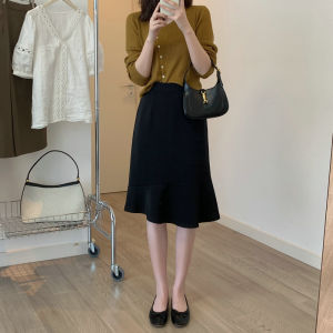 Váy Chữ a Đuôi Cá Mới Thu Váy Chữ a Bó Sát Váy Ngắn Váy Đen Váy Midi Váy Chữ a Cỡ Lớn Váy Xòe Váy Thời Trang