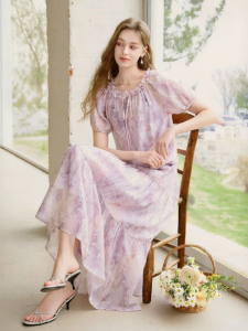 XIANGYING | Summer New Design Charming Floral Print Shirt and Skirt Set