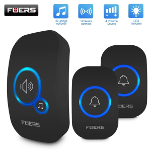 Fuers Wireless Doorbell Waterproof Door Chime Kit Welcome Chime Home Door Bell Intelligent 32 Songs Melodies Sound And LED