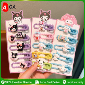 5Pcs/Set Sanrio Duckbill Hairpin Simple Hair Accessories Kawaii Sanrio Hairclip Cartoon Cinnamoroll Kuromi