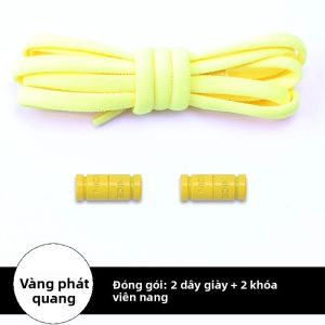 Dây Giày Co Giãn Hình Bán Nguyệt Có Khóa Kim Loại Thiết Kế Không Buộc Dây Cho Giày Thể Thao Thích Hợp Cho Nam Và Nữ Tennis Ren Polyester