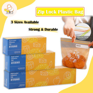 ABS 15/25/30 PCS Reusable Ziplock Plastic Bag 3 Sizes Double Sealed Food Storage Frozen Heating Keep Fresh Vege Meat Keep Fresh Beg Simpan Bahan Mentah Tahan Sejuk Panas