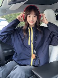 JIARONG | Dark Blue Mens Outdoor Jacket Functional Design