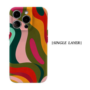 Potdemiel | Aurea Case Matte Bumper For Magsafe Case For iPhone 18 17 16 15 14 Plus 13 Pro Max Shockproof Hard PC Retro Color Wave-s Cover