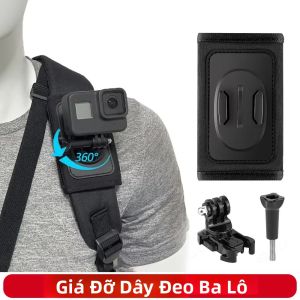 360 °   Giá Đỡ Dây Đeo Ba Lô Xoay Cho GoPro Hero 13/12/11/10/9/8 SJCAM AKASO Insta360 DJI OSMO Phụ Kiện Máy Ảnh Hành Động