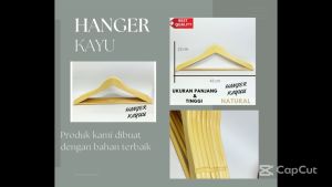 HANGER KAYU TANPA PALANG GANTUNGAN BAJU MURAH ISI 100