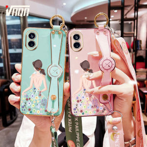 VRQR For Xiaomi Redmi Note 13 4G Note 13 Pro 4G Note 13 5G Note 13 Pro 5G Poco M6 Pro 4G Poco X6 5G Poco X6 Neo 5G Phone Case 6DStraight Edge Plating+Goddess skirt pattern+wrist strap+lanyard Soft Luxury High Quality New Design New Protection