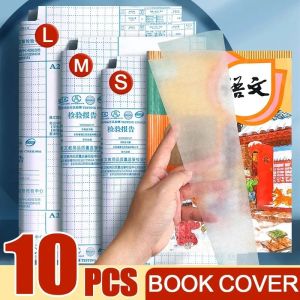 10 pcs Self Adhesive Bookcover Transparent Book Cover Self-adhesive Frosted Book Film Primary and Secondary Textbook Protective Sheets Transparent Self-adhesive Book Cover Wrapper Waterproof Film School Supplies Book Cover Protective Cover Waterproof