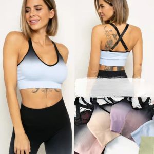 เสื้อชั้นในโยคะกีฬา แห้งเร็ว หลายสี สายไขว้ แผ่นเสริมหน้าอกแบบถอดได้ ชุดโยคะสำหรับผู้หญิง ฤดูร้อน 2022