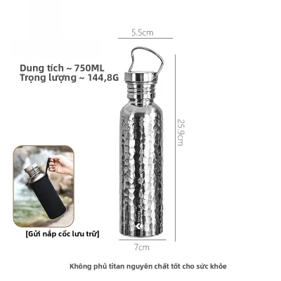 Cốc Nước Thể Thao Bằng Titan Nguyên Chất Dung Tích Lớn Nhẹ Cho Thể Thao Ngoài Trời Leo Núi Du Lịch Cắm Trại Cốc Đựng Nước Bằng Titan
