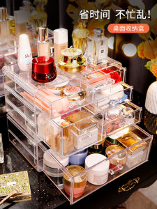 Internet Celebrity Transparent Extra Large Cosmetics Dustproof Storage Box Superimposed Skincare Shelves Lipstick Desktop Dresser