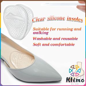 KLIMO Reusable Women Clear Silicone High Heel Insoles Pad Foot (1 pair)Protection Anti Slip Shoe Insoles