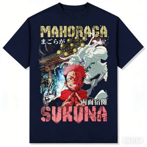 Bandai | Jujutsu Kaisen Ryomen Sukuna Printed Pure Cotton T-shirt 2026 New Mens and Womens Summer Clothing Fashion Casual T-shirt