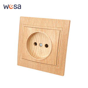 ไม้ซ็อกเก็ตไฟ AC Wall ฝังไม่ Ground คลาสสิก EU ปลั๊กมาตรฐานซ็อกเก็ตสารหน่วงไฟปลั๊กไฟฟ้า 250V ซ็อกเก็ต