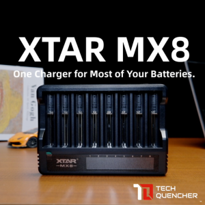 XTAR MX8 Smart Battery Charger - 8 Slots- Mix Charging - USB-C - LCD Display- Included PD20W Adaptor