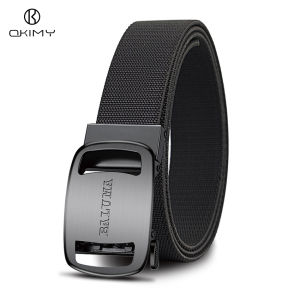 OKIMY เข็มขัดผู้ชายเข็มขัดปรับได้เข็มขัดไนล่อนการพักผ่อนกลางแจ้งเข็มขัดไนล่อนผ้าแคนวาสสำหรับกีฬาเข็มขัดกางเกงเรียบง่ายเข็มขัดไนลอนความแข็งแรงสูงเข็มขัดฝึกซ้อมปรับได้