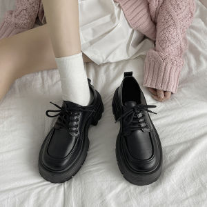 IELGY womens korean style all match retro height increasing loafers