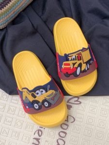 Cute Digger Engineering Truck Summer Slip-resistant Childrens Slippers Lightweight Absorbent EVA Material for Boys And Girls