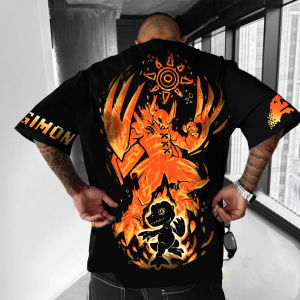 ผู้ชายผู้หญิงดิจิตอล Baby War Greymon ฤดูร้อนเสื้อยืด Harajuku Retro Streetwear แขนสั้นขนาดใหญ่หลวมสบายๆฟิตเนส Y2k Top