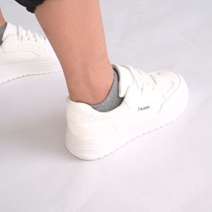 ELLORA Taylor Sneakers Wanita Korea Kekinian Casual Sport Shoes Putih Polos