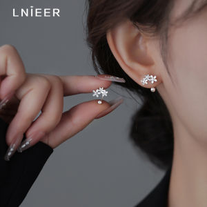 Lnieer | 999 Sterling Silver Nature-Inspired Flower Earrings