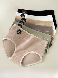 MiiOW | Womens Pure Cotton Antibacterial Comfortable Breathable Long Crotch Briefs Silk Thread Embroidery Shorts Underwear Panties