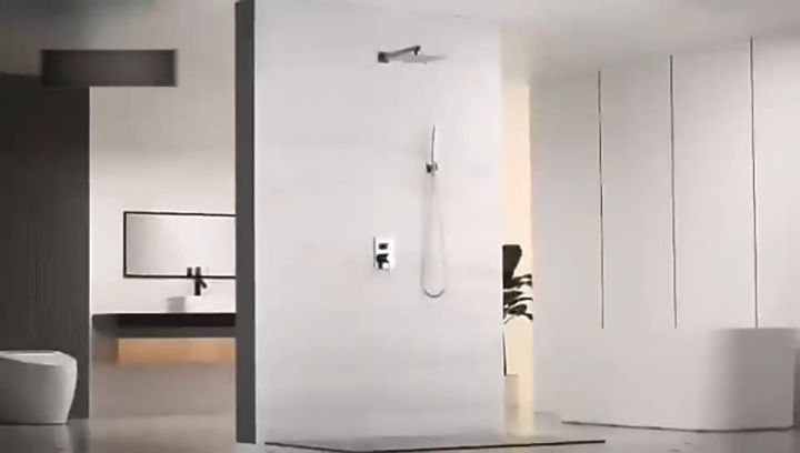 Black 304 stainless steel bathroom 2-in-1 square bathroom shower ...