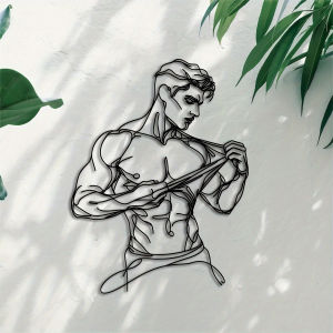 CIFbuy | CIFBUY Iron Wall Art Muscular Shirt Tear Minimalist Decor Detachable Reusable Ornament For Office Bathroom Bedroom Patio