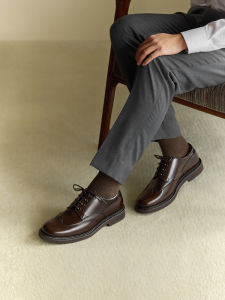 Upgrade Version ThomWills Genuine Leather Derby Shoes Mens Business Formal Shoes Arch Support Winter Office Rubber Sole