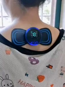 Huge Tree EMS Portable Electric Pulse Neck Massager Cervical Back Muscle Pain Relief Tool Shoulder Leg Body Massage Relax Cushion Body Slimming Electric Massagers