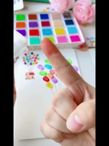 12 Color Finger Paint for kids Finger Painting set with Book washable DIY color Finger Educational Learning Toys