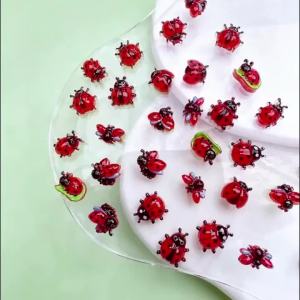 50Pcs 3D Mixed Red Ladybug Nail Charms Black Spotted Beetle Resin Nails Art Decoration DIY Scrapbook Crafts Manicure Accessories