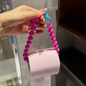 Creative Toilet Paper Holder Bathroom Storage Rack No Drilling Required Pearl Tissue Holder Toilet Accessories Organizer