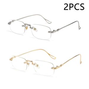 2PCSNew Fashionable Frameless High-definition Anti Blue Light Glasses Suitable For Both Men And Women Anti Fatigue Glasses20101