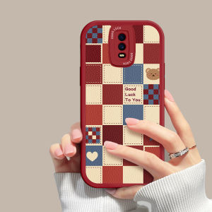 OPPO R17 pro Bear Plaid Design Phone Case Womens Dream Version Full Cover Protective Shell Cute Bear Pattern Soft Silicone