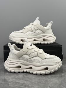 Mens Dad Shoes Thick Sole Sporty Casual Sneakers Heightening White Shoes Fashionable All-Season Low Top round Toe Rubber Outsole