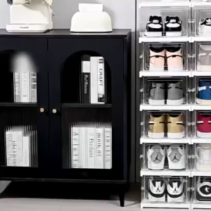 JOVNO Foldable Clear 6-Layer Large Shoe Cabinet | Flip-Open & No Install Shoe Rack