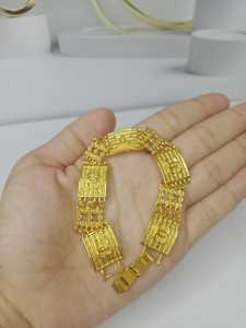 perhiasan gelang tangan titanium motif Cc titanium Asli berlapis emas 24k